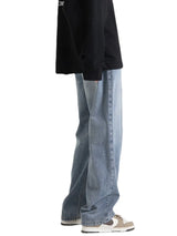 fashion loose streetwear denim pants unisex casual drewstring elastic waist jean pants hip hop trousers joggers mens baggy jeans sporty tapered joggers