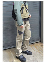 hip hop pants retro cargo straight pants mens patchwork side zipper harajuku streetwear joggers men casual loose cotton trousers unique joggers style 1911