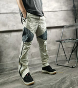 three dimensional adhesive zipper splicing functional patchwork cargo trousers mens high street vibe thin nylon cargo pants unique cargo style 1949