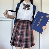 Jk Uniforms Gyaru School Uniform for Girl Student Pleated Skirt Uniform Set Women Short Sleeve Bow Tie Seifuku Japanese Style