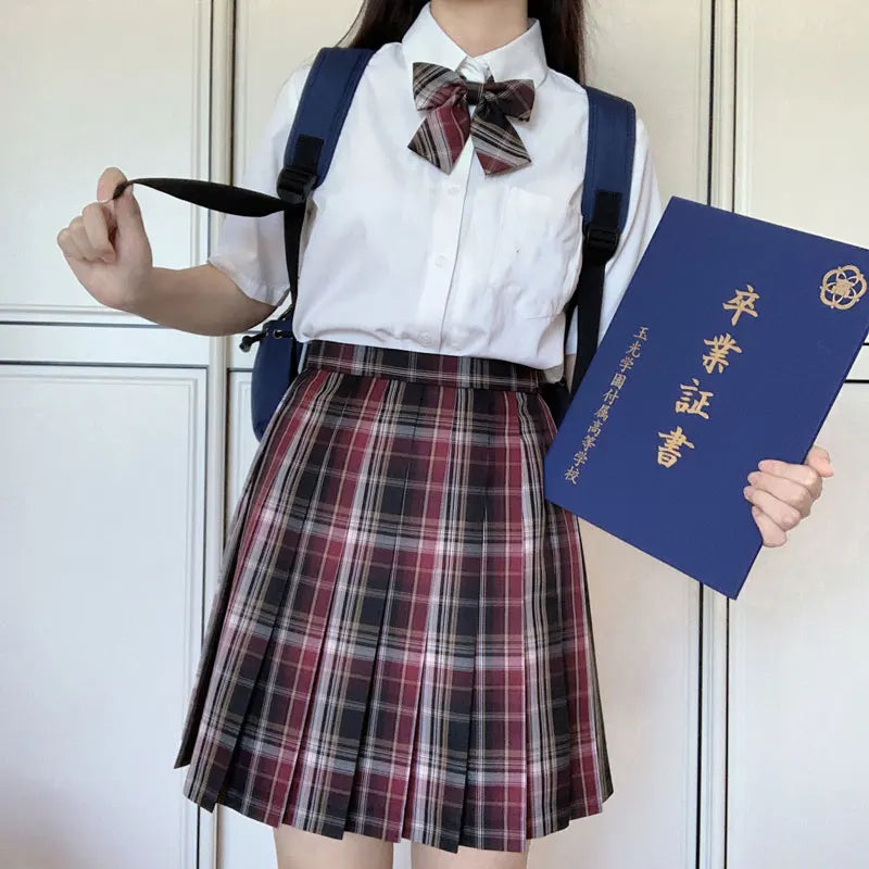 Jk Uniforms Gyaru School Uniform for Girl Student Pleated Skirt Uniform Set Women Short Sleeve Bow Tie Seifuku Japanese Style