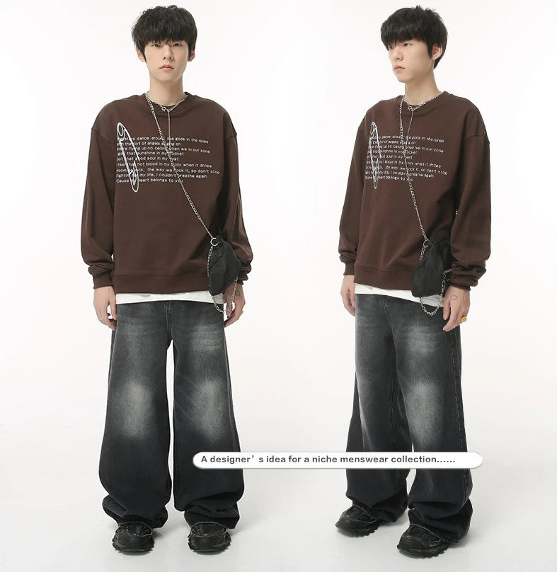 streetwear vintage y2k men s jeans black baggy trousers new wide leg denim pants hip hop harajuku distressed straight pants unique jeans style 762