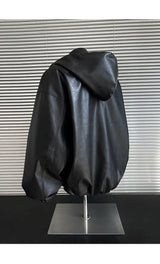 leather varsity jacket, layered style, men's streetwear fashion, trendy oversized fit, urban techwear design, modern hip hop 