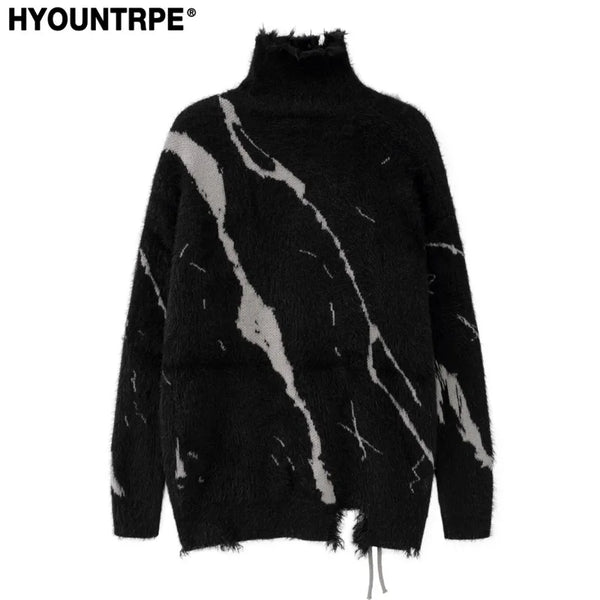 mens sweater fashion cross lines harajuku streetwear hip hop warm hairy knitted high neck sweaters unisex knit sweater jumpers - high quality cotton hoodie, anime inspired graphic hoodie, graphic printed hoodie for men and women