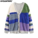 hip hop knitted pullover, bold design pullover, cozy fashion fit, stylish street outfit, modern aesthetic appeal