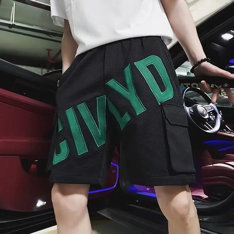 mens letter print shorts y2k casual loose sweatpants gym basketball short pants streetwear korean fashion summer bermuda shorts unique joggers style 1437