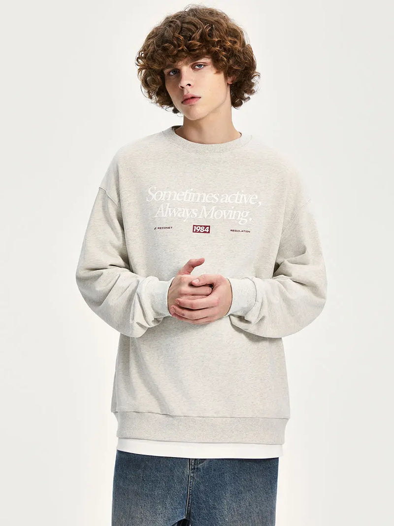 American Ins Personalized Hip-hop Heavy Cotton Round Neck Autumn Winter Sweatshirts for Men and Women Y2K Loose Thickened Tops