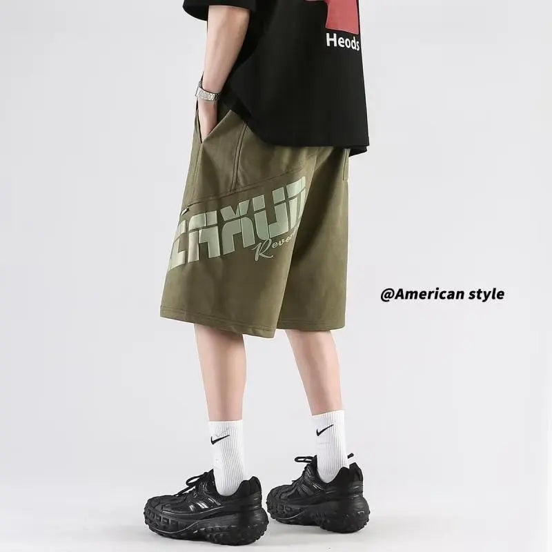 mens sports shorts 3d korean high street fashion mens clothing summer casual black short pants hot selling new products 2023 unique shorts style 4361