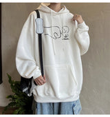 Funny Cartoon Fist Bump Kawaii Graphic Hoodies For Men Y2K Streetwear Oversized Pullover Sweatshirts Hombre Fleece Clothing