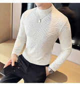 Cyberpunk Crying character – Semi Turtleneck Stretch Slim Fit T Shirt Men Long Sleeve Thi
