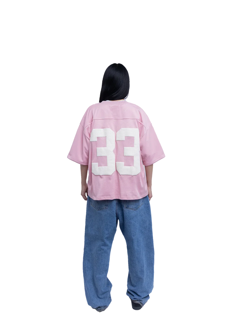 Cyberpunk Streetwear top – Trendy Oversize Pink 33 Graphic T Shirts Jersey College T Sh