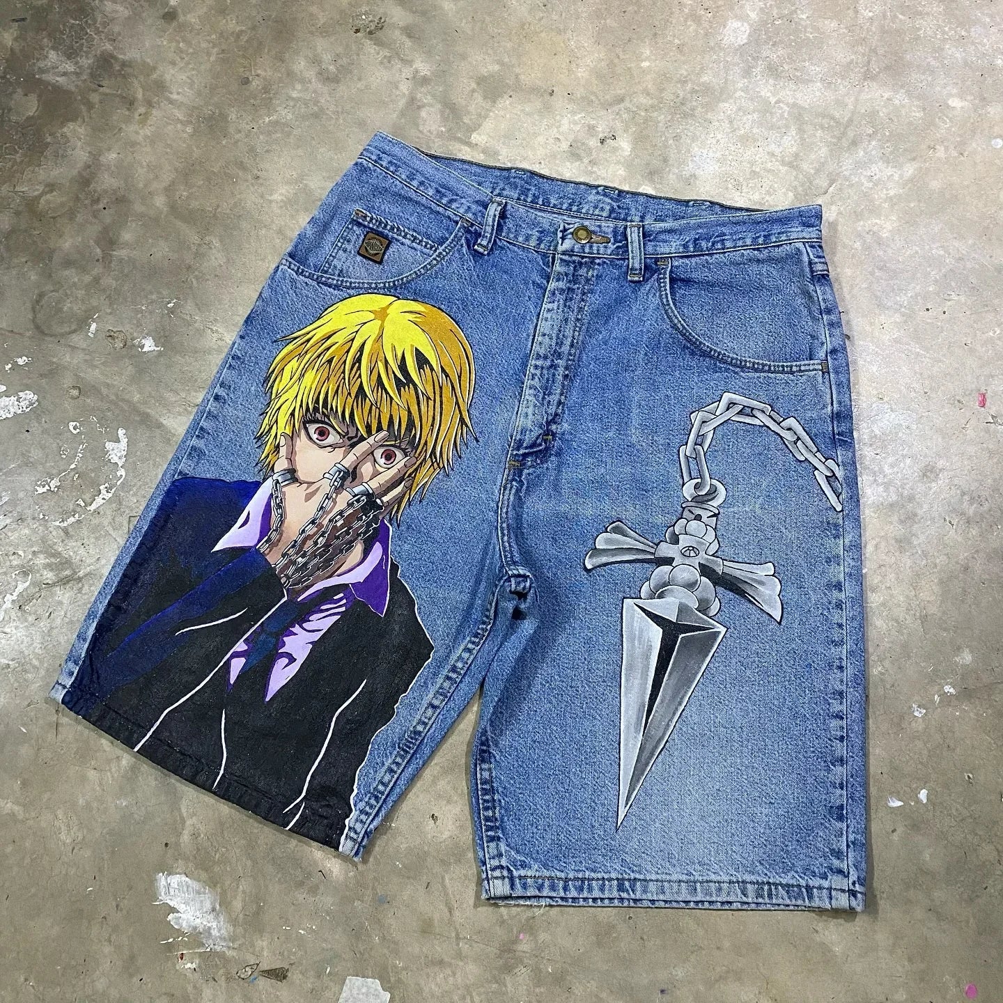popular casual rem print sweatpants fashion y2k baggy jeans wide leg denim shorts pants harajuku streetwear trouser men clothing unique joggers style 4931