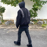 undermycar 2023 deconstructed multi zipper autumn winter flight jacket black streetwear fashion photo stylish outerwear men u - variant style 0377a4 for streetwear fashion