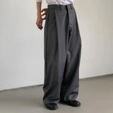 mens straight tube ice silk pants casual slacks youth thin wide leg pants business summer pants soft vintage trousers unique default style 997