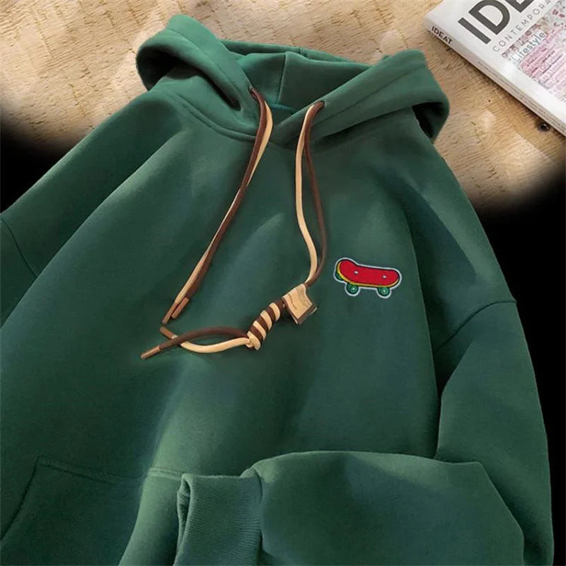 Autumn Kawaii Skateboard Graphic Hoody Mens New In Cotton Fleece Retro