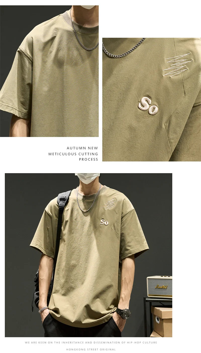 Trapwear Crying character – Summer Mens Embroidered Short Sleeve T Shirts 2024 New Oversized