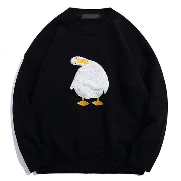 varsity flame pullover for men with bold graphic knit design, perfect for 2025 fashion, street fashion menswear trend for sea