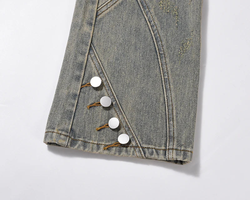 hip hip streetwear denim straight pants mens harajuku retro washed cotton casual zipper joggers jeans trousers pants jean men unique joggers style 2112