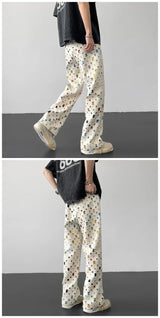 cotton casual pants men fashion retro colored plaid pants men streetwear hip hop loose hollow out pants mens hole trousers m 3xl unique default style 3807
