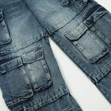 vintage multi pocket jeans mens harajuku cargo denim pants retro hip hop straight loose jean pants men clothing 1 baggy cargo bottoms