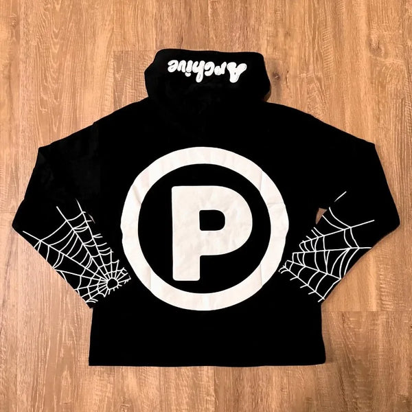 American trend Alphabet Animal Foam oversized hoodie for men Y2K vintage High street loose casual pullover couple sweatshirt
