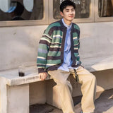 varsity graphic knit, unisex street look, trendy streetwear apparel for men and women