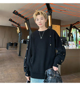 varsity graphic knit, unisex street look, trendy streetwear apparel for men and women
