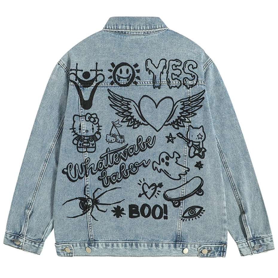 quality hop essential urban print premium streetwear material style design fashion high style unisex graphic-printed-blue-denim-jacket-men-harajuku-hip-hop-streetwear-oversized-jeans-jacket-coat-man-fashion-loose-casual-jacket hip casual wear fit - graphic image oversized everyday 994e25 streetwear design ID 5dcf0