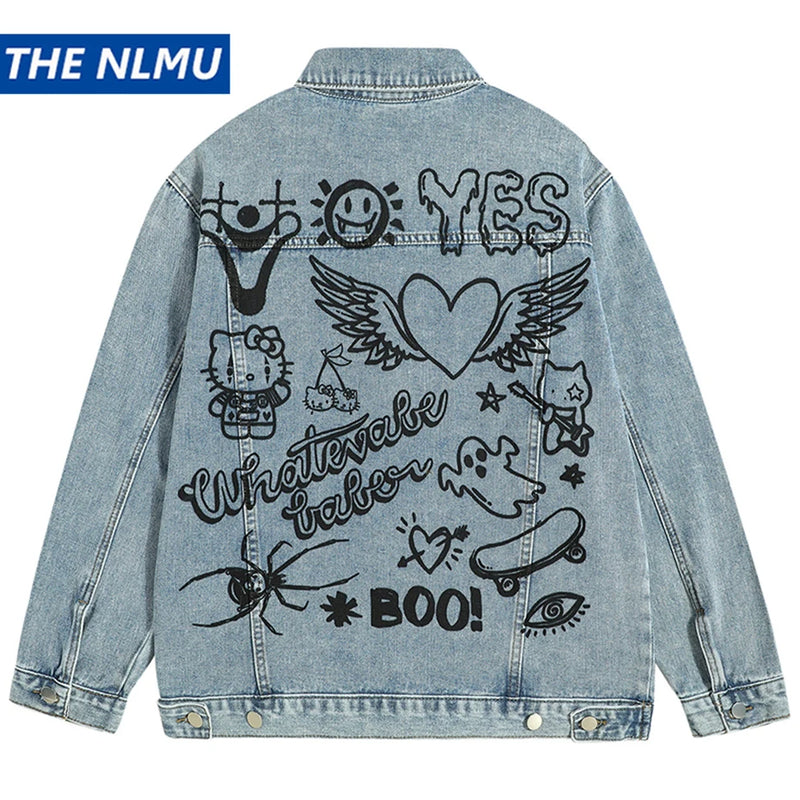 quality hop essential urban print premium streetwear material style design fashion high style unisex graphic-printed-blue-denim-jacket-men-harajuku-hip-hop-streetwear-oversized-jeans-jacket-coat-man-fashion-loose-casual-jacket hip casual wear fit - graphic image oversized everyday 994e25 streetwear design ID 5dcf0