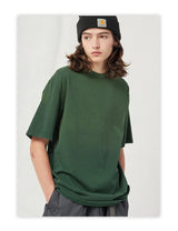 Spring Summer New Products Fried Color Wash Water Gradient Color Loose Short-sleeved Casual Basic Bottoming Round Neck