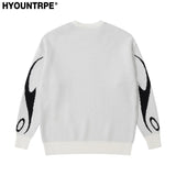 mens racing style sweater knitted pullovers casual long sleeve loose o neck harajuku sweaters streetwear unisex jumpers knitwear - anime inspired graphic hoodie, unisex casual winter pullover, Y2K grunge street style