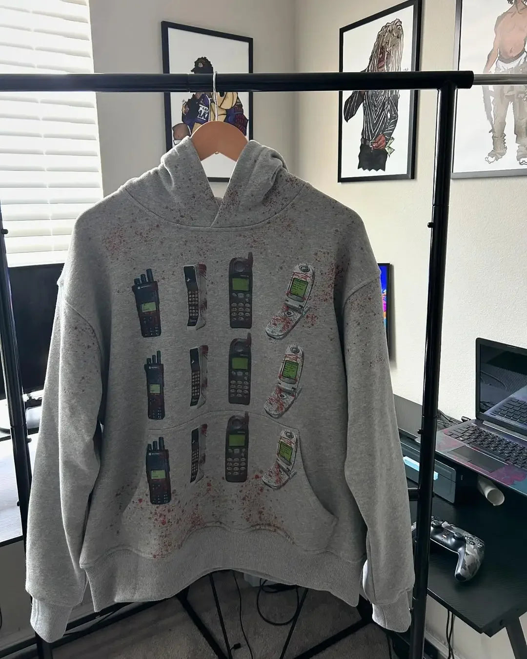Skatercore Fit – Harajuku Beiri Bloody Service Phone Hoodies Women – Streetwear Fashion for Men & Women