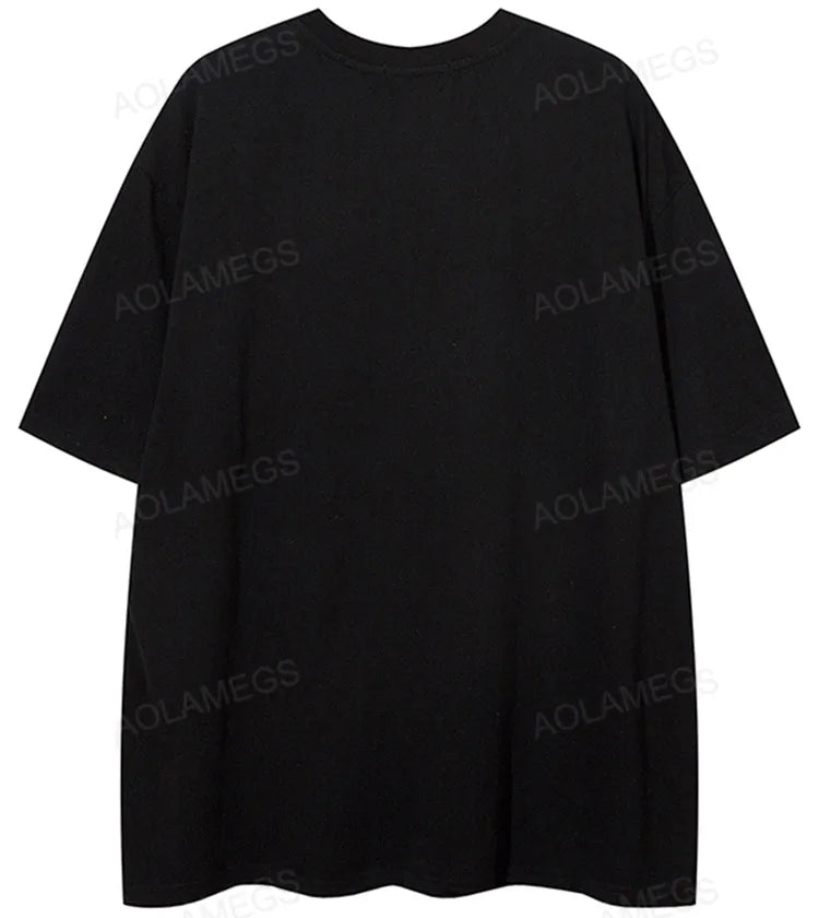 Trapwear Crying angel – Men Short Sleeve T Shirts Embroidery Star Patchwork Tees Str