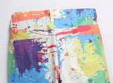 fashion colorful graffiti printed jeans printed denim pants men biker zipper jeans streetwear slim fit y2k hip hop pants joggers unique joggers style 2469