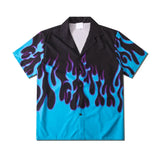 Dark Icon Flame Hawaiian Shirts Men Street Polo Shirts Holiday Beach Shirts for Men Man Blouse