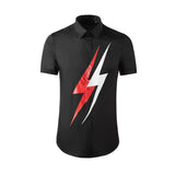New 2022 Men Classic NEIL BARRETT thunderbolt Cotton Casual Shirts Shirt high quality Pocket Short sleeves S 3XL #A602