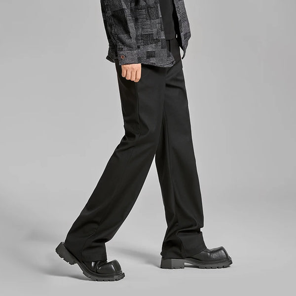 extended length edition men streetwear fashion hip hop vibe straight black pant casual business suit long pants trousers clean everyday pants