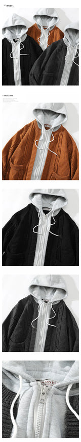 oversized print style e45ae2 design men-hooded-knitted-cardigan-sweater-coat-autumn-winter-fake-two-piece-hooded-drawstring-jacket-unisex-streetwear streetwear material hop high essential quality casual graphic wear hip image fit premium fashion style urban - everyday unisex streetwear design ID a1296
