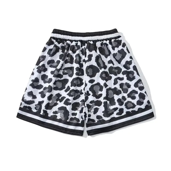 new leopard shorts mens basketball shorts quick drying sports short pants summer mesh breathable sweatpants high street shorts streetwear sweatpants