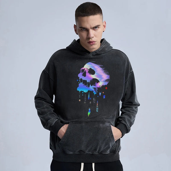 trapwear crying character featuring rainbowtouches washed hoodie vintage oversized men high street skull fashion hip hop unisex hoodies loose mens graphic hoodies