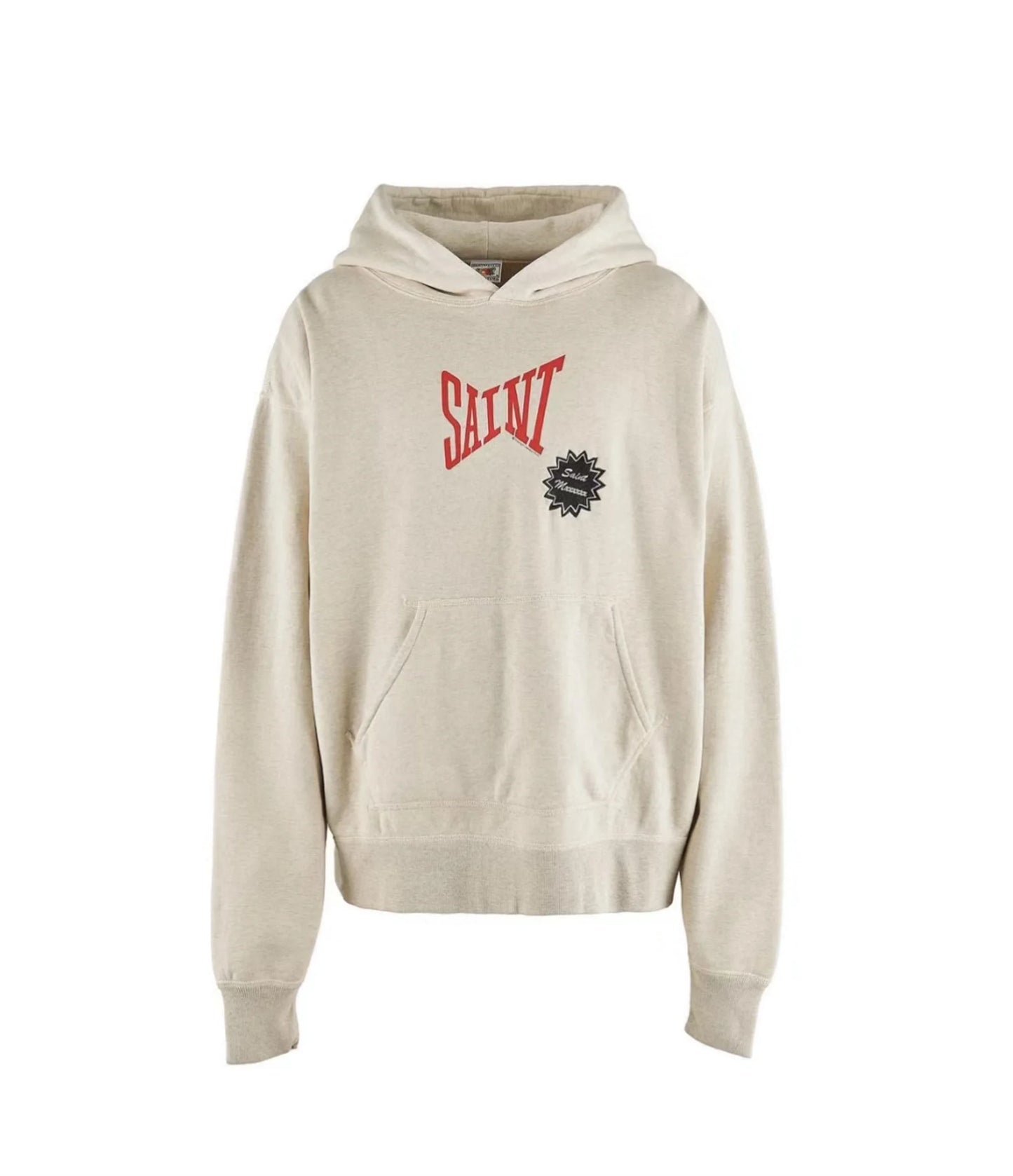 Thrasher-style skate hoodie with flame and bold text graphics