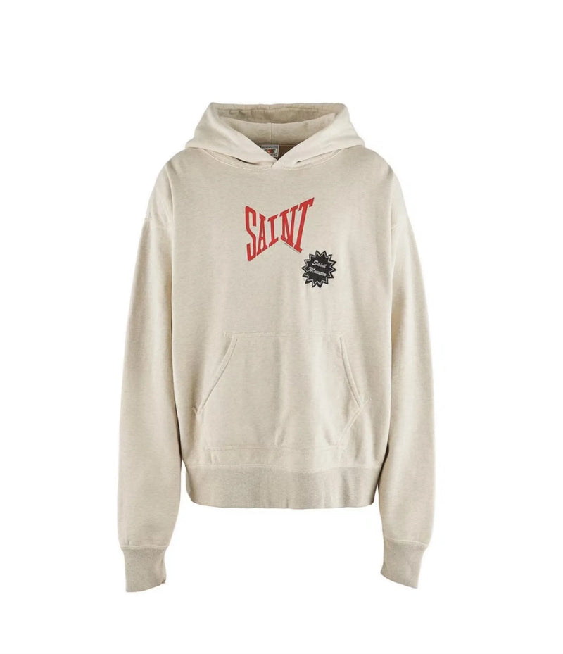 Thrasher-style skate hoodie with flame and bold text graphics