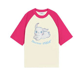 Skatercore Oversized shirt – American Flocking Cute Rabbit Pattern Short Sleeved T Shirt