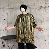 Y2k Anime panel – Mens T Shirt Gold Sequin Performance Costumes Fashion Street
