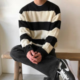 grunge knit pullover for fall and winter, oversized aesthetic with urban style, mens fashion layer for modern streetwear coll