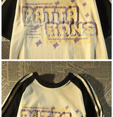 Y2k Oversized shirt – American Summer Trend Personalized Letter Print Raglan Short