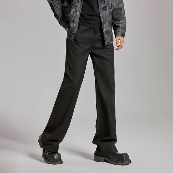 extended length edition men streetwear fashion hip hop vibe straight black pant casual business suit long pants trousers relaxed fit trousers