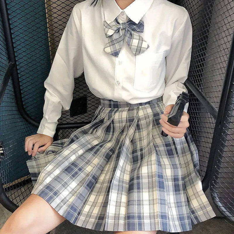 Japanese Korean Student Short Sleeve Sexy Jk Uniform Set High School Clothes Pleated Skirt Girl Seifuku Dress Cosplay Schoolgirl