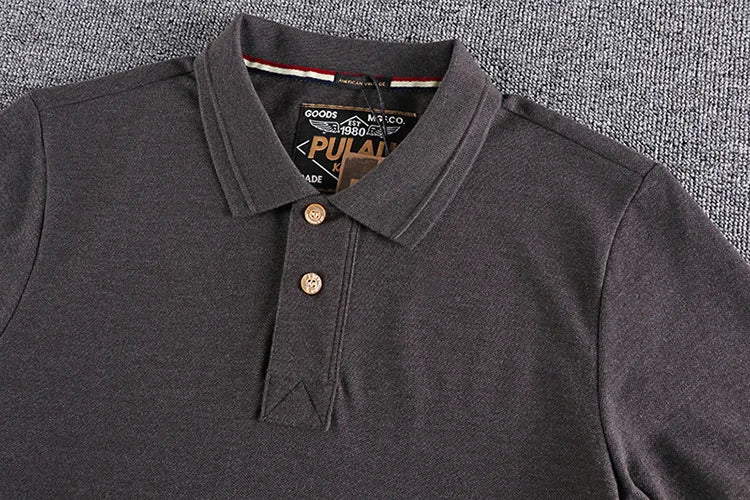 Gothic Vintage print – Summer Mens Polo Shirt Cotton Lapel T Shirt Retro Loose Soli