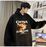 2024 New China Dragon Graphic Hoodies Men Hip Hop Streetwear Hoodie